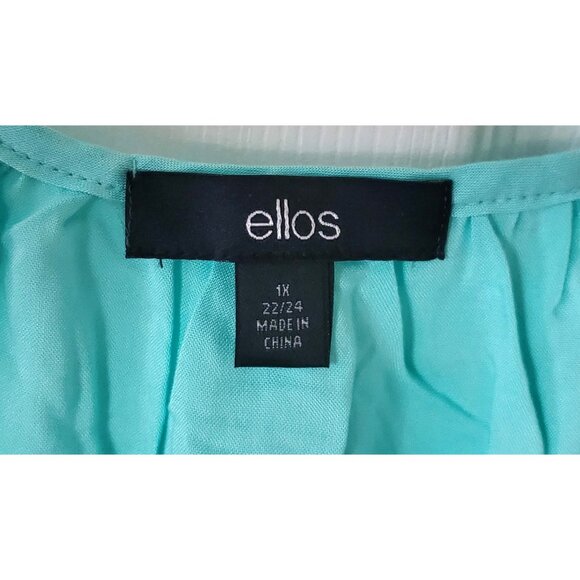 ELLOS OVERSIZED SHORT SLEEVE TUNIC SHIRT BABY BLUE SIZE 1X NWOT - Picture 3 of 6